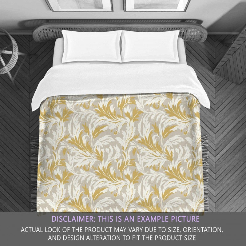 Polyester Comforter, Twin Comforter, Gold/White Floral