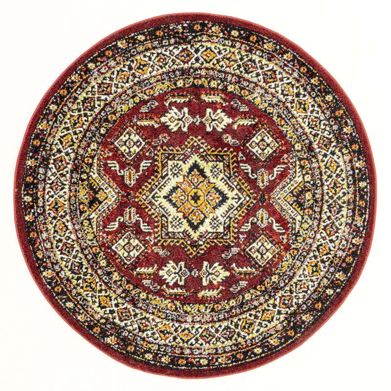 Brook Lane Southwestern Indoor / Outdoor Rug, Round 6'