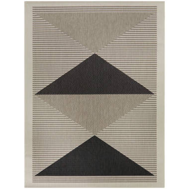 Tiza Geometric Brown/Black Indoor / Outdoor Area Rug Joss & Main Rug Size: Rectangle 7'10 x 10'9