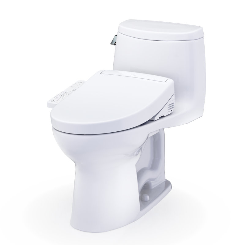 TOTO® WASHLET+® UltraMax® II One-Piece Elongated 1.28 GPF Toilet and WASHLET+® S2 Bidet Seat, Cotton White - MW6043346CEFG#01