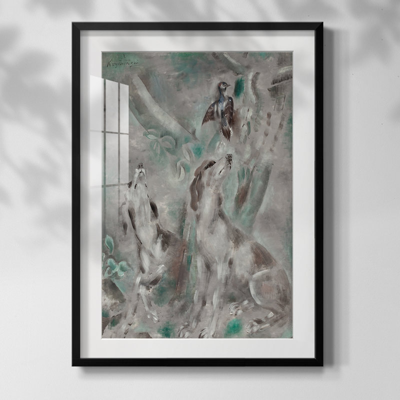 Imprimé animalier rétro, impression encadrée XX, Noir
