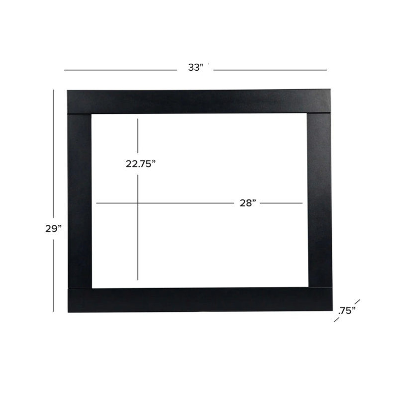 Modern Ember Uptown Electric Fireplace Trim Kit, 3-Inch Trim - Fireplace Sold Separately, 28"