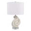 Lampe de table moderne pour table de chevet ou bureau - base sculpturale décorative pour table de salon ou petite chambre - 22 po, ivoire et blanc