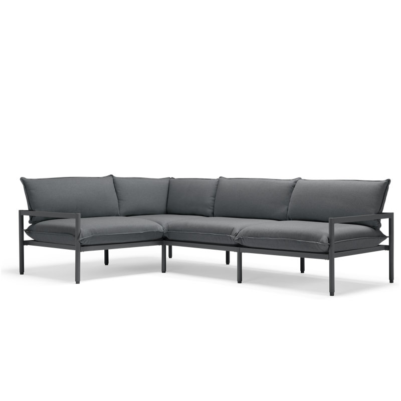Terra Outdoor 4 - Seat Patio Sectional, Charcoal