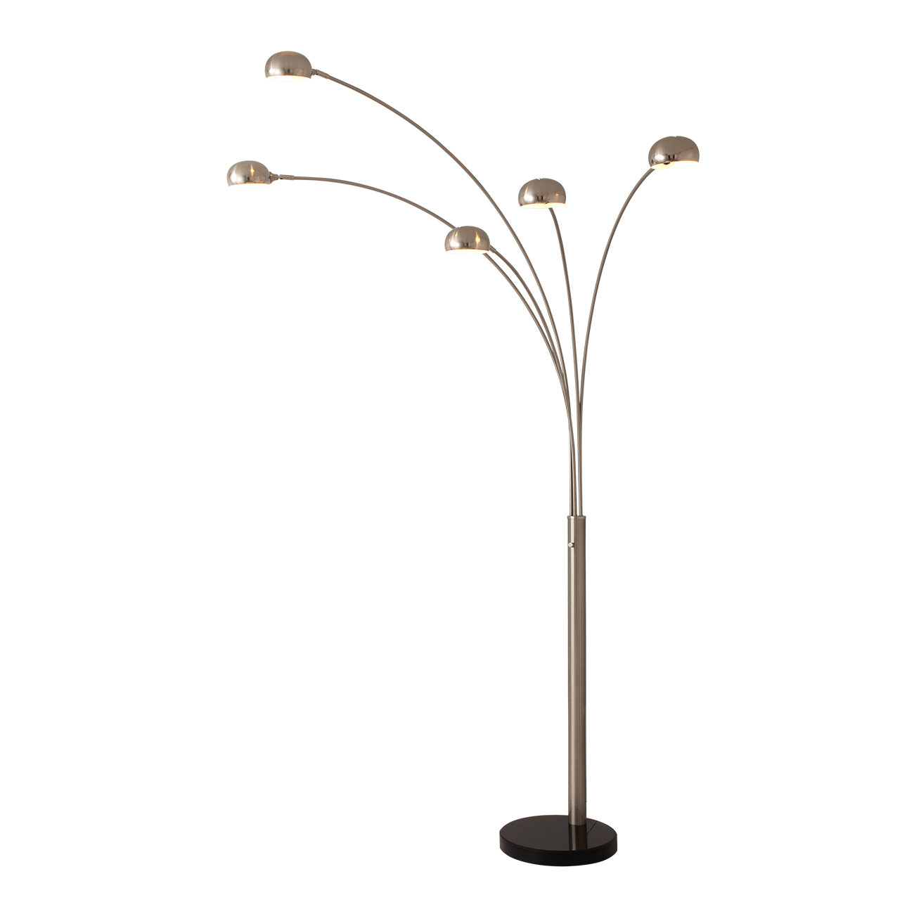 Mushroom 85" Marble Floor Lamp, Satin Nickel