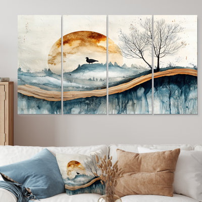 Oie animaux dans un horizon d'hiver I - Art mural animal de l'oie - décoration murale traditionnelle
