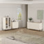 Armoire d'appoint moderne 32 "avec tablettes réglables et pieds en métal blanc cassé Abbey Abbey-534453713