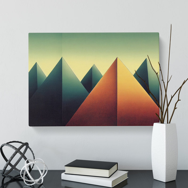 Heartwarming Pyramids Abstract - Wrapped Canvas, 50cm H x 76cm W x 3cm D