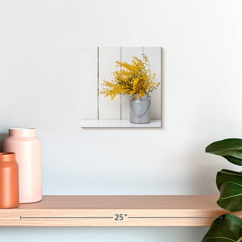 Harnek fleurs de mimosa jaunes, H 10 po x l 10 po