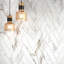 Carreau de sol en porcelaine mat aspect marbre 3,15 po x 15,75 po Elegance Chevron-65619292