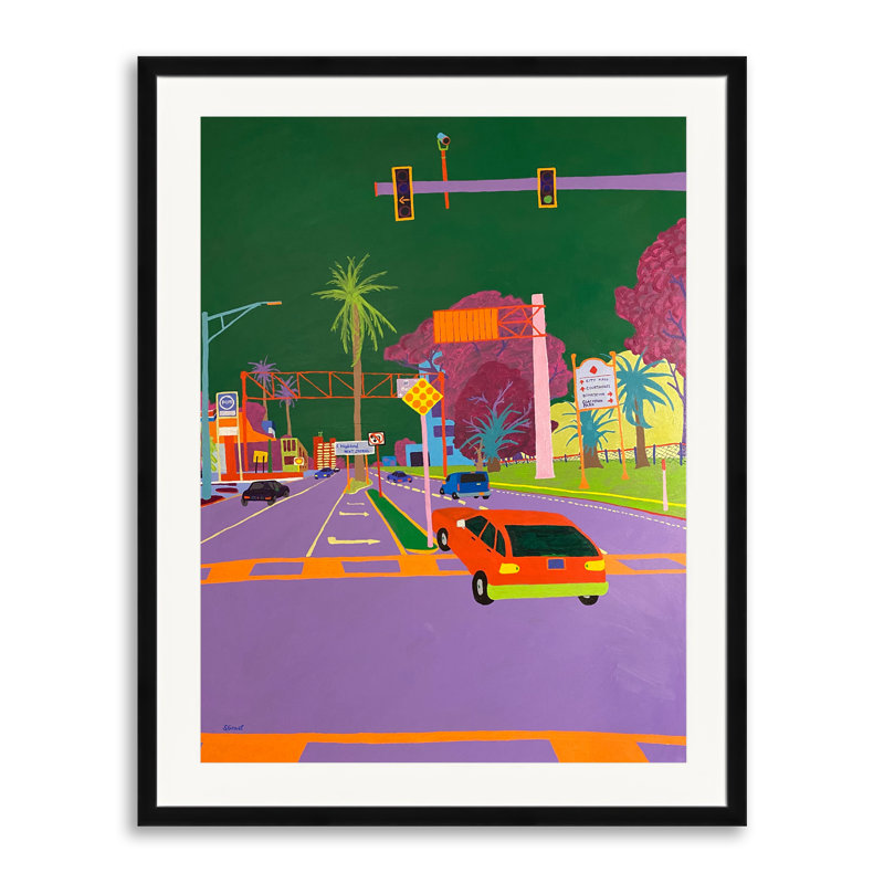 Left Turn Print by Sue Graef, Black Framed Paper, 30" H x 24" W