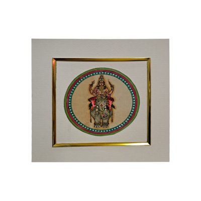 Peinture d'Indra Dev | Couleurs naturelles sur papier | Par Babita