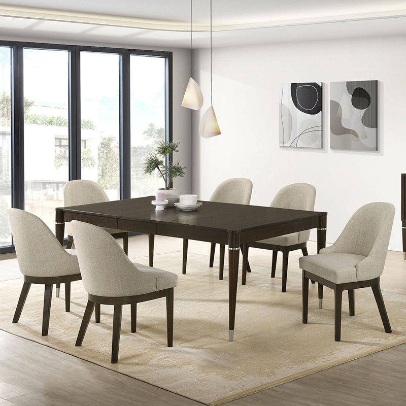 Chaise d'appoint de salle à manger rembourrée beige (ensemble de 2)