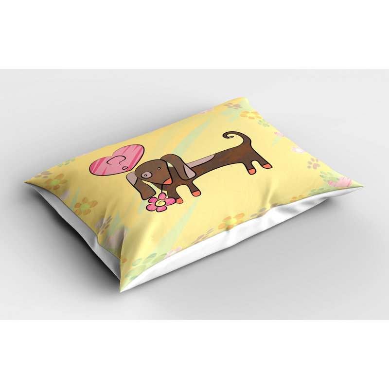 Colorful Dachshund Kids Polyester Pillow Sham