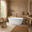 55 in. L x 27.5 in. W Comfort-Fit Freestanding Soaking Acrylic Bathtub with Drain and Overflow, Glossy White