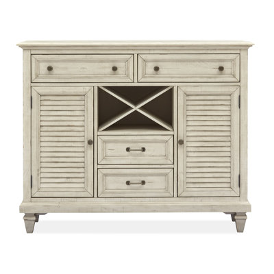 Jillaine 54" Wide 4 Drawer Pine Solid Wood Server by Canora Grey