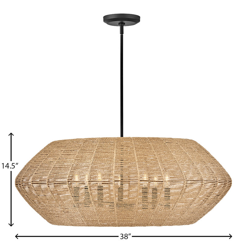 Ariza 7-Light Chandelier, Black, Camel