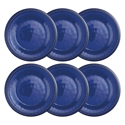 6-Piece Beaded 8 1/2" Melamine Plate