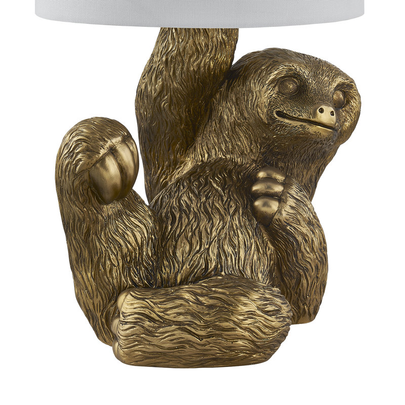 Lampe de table 22 "en résine avec abat-jour, Doré, Blanc