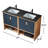 Tomesia 60" Natural Walnut Veneer plywood Bathroom Vanity with Engineered Black Stone Top-310462124-329612965