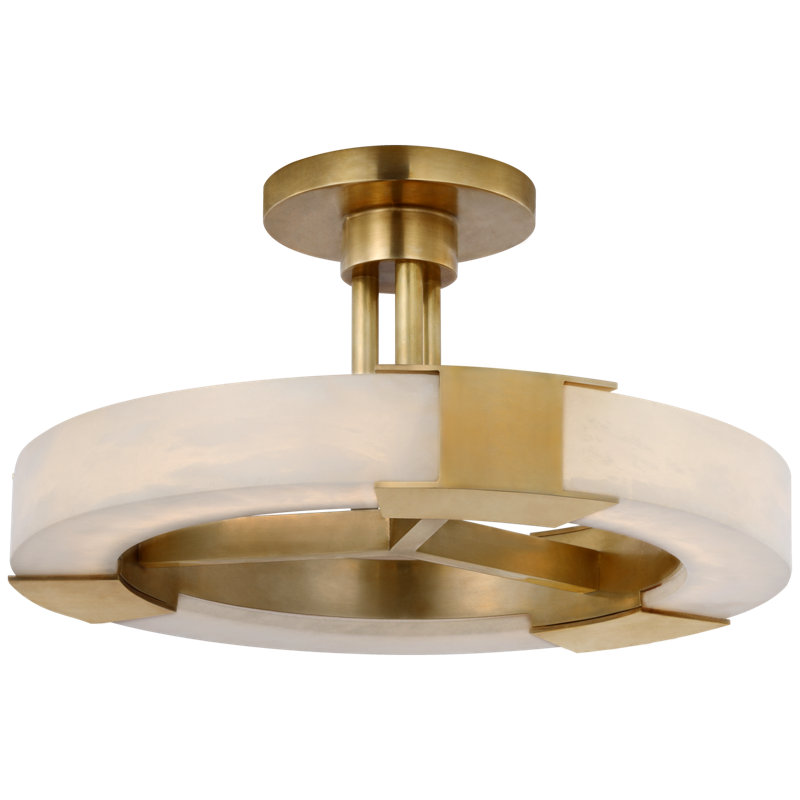 Covet 6 - Light LED Semi Flush Mount, Antique-Burnished Brass/Alabaster