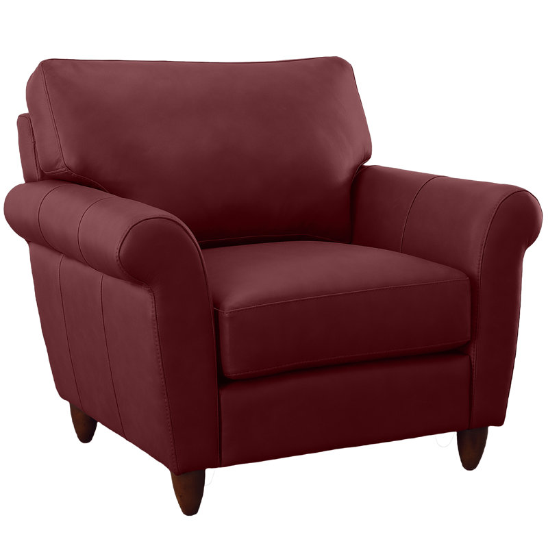 Chaise en cuir véritable Buxton, Wine