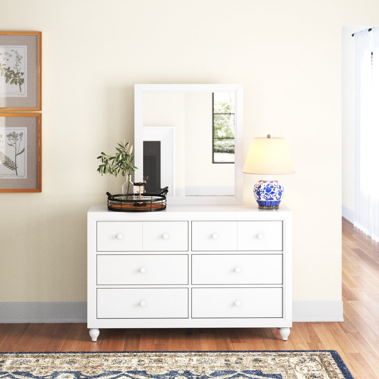 Droskyn 54'' W 6 - Drawer Dresser with Mirror