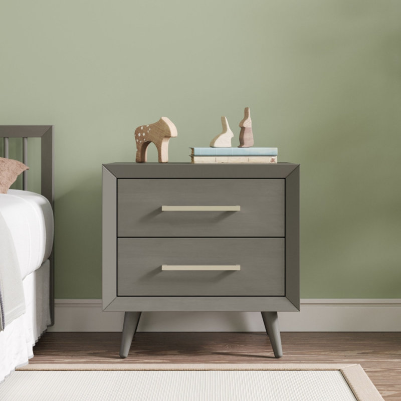 Cranbrook 2 Drawer Nightstand, Grey