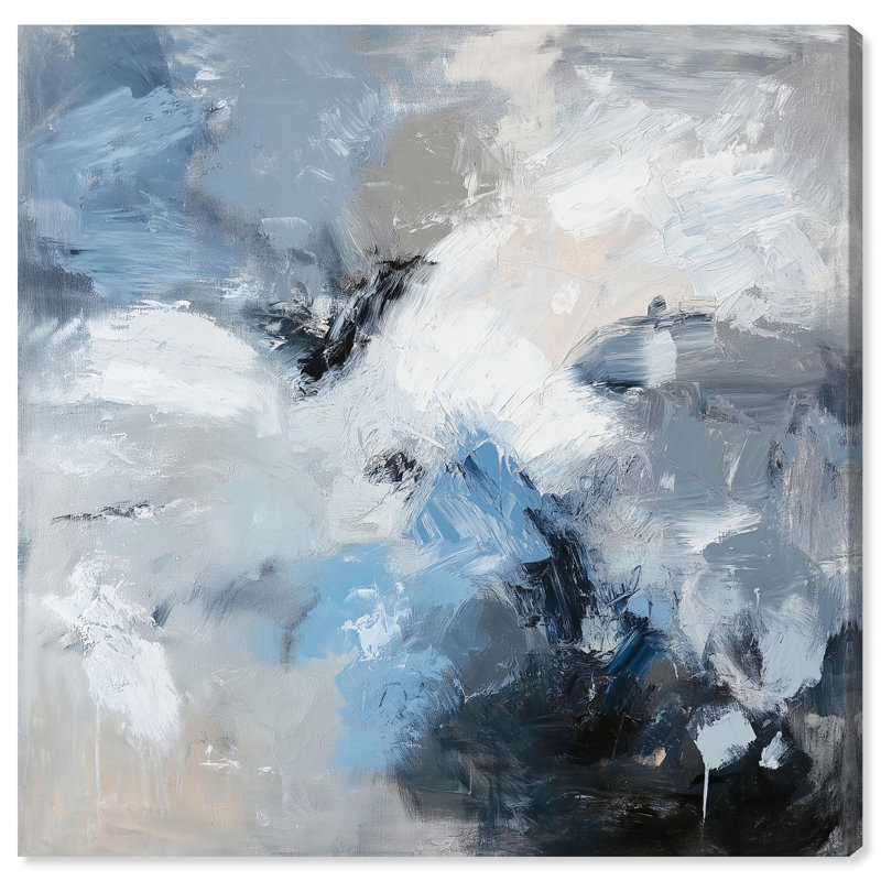 Reproduction sur toile Windswept Expanse Blue Decor par Art Remedy, H 16" x l 16", Toile tendue avec châssis