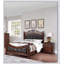 Formal Traditional Dark Cherry Queen Size Bed with Tufted Faux Leather Headboard and Footboard, Durable and Elegant