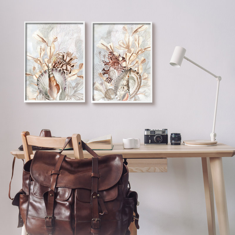 «Stupell Industries», ensemble de 2 estampes giclées encadrées par June Erica Vess, H 20 po x l 32 po x P 1,5 po