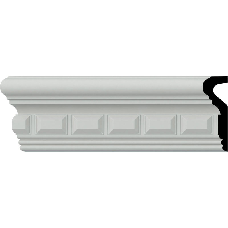 SAMPLE - Endurathane Blackthorne Chair Rail, 3 3/8"H x 1 1/8"P x 12"L, (1 5/8"Repeat), Factory Primed