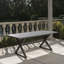 Rolando Outdoor Aluminum Dining Table With Steel Frame, Grey / Black