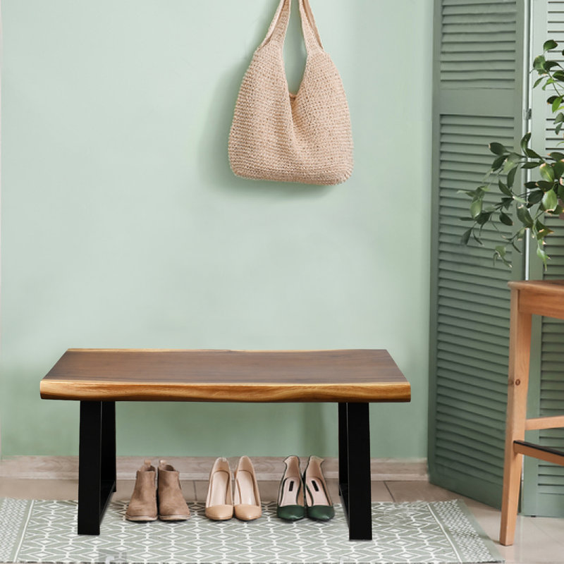 Solid Wood Bench, 45.7cm H x 99.1cm W x 33cm D