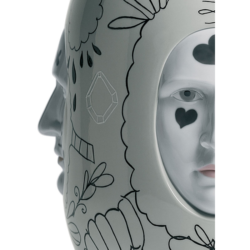 The Fantasy Black/Gray 20.47" Porcelain Jar