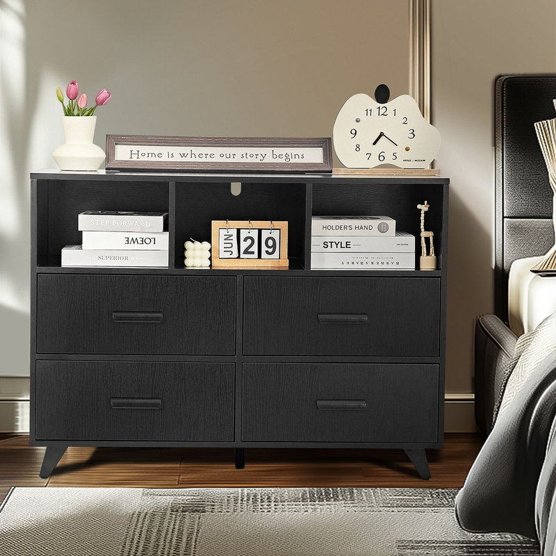 Meuble télé compact avec rangement - élégant et peu encombrant, noir