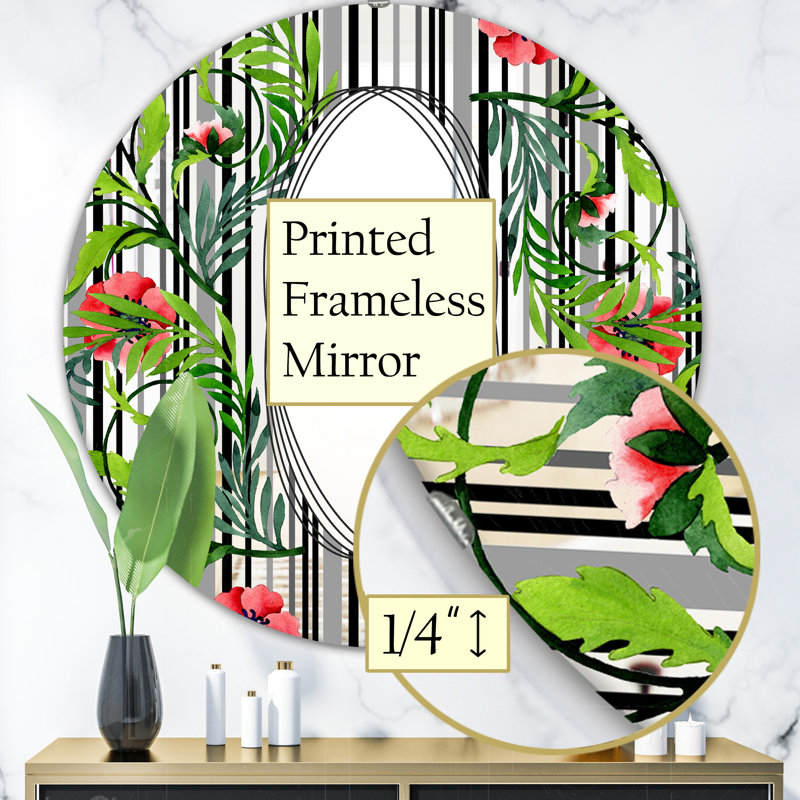 Miroir mural Elementary Botanicals 4, H 23,6 po x l 23,6 po