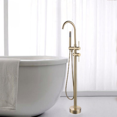 2 Handle Bathroom Freestanding Tub Filler with Diverter