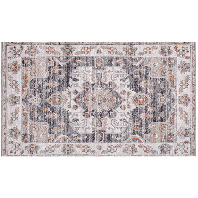 Tapis imprimé bohème 27 po x 45 po Boho pour salon, lavable à la machine - gris rouille multi