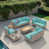 Mint Green Cushion/Gray Wood Frame