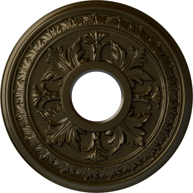 Médaillon de plafond H 15,375 po x l 15,37 po x P 1,5 po Baltimore, Vert / doré