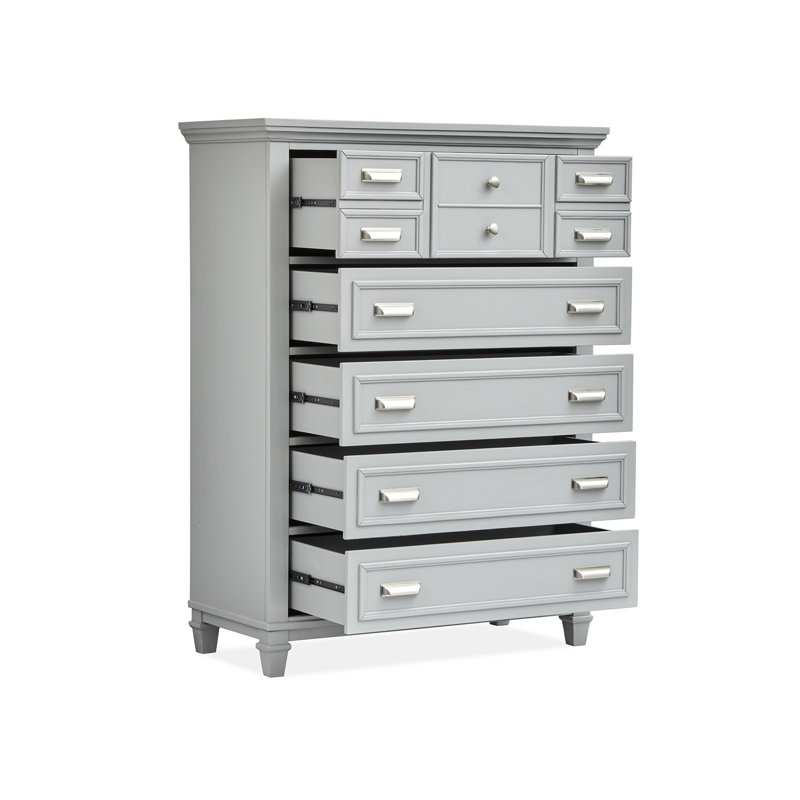 Commode 2 tiroirs Monti, gris, Très grand
