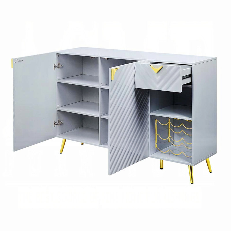 Gaines Contemporary Rectangular 2-Door Server, Gray