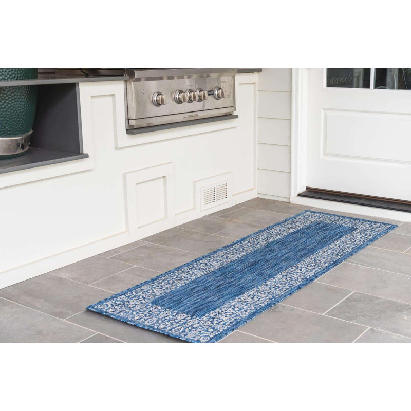 Tapis extérieur d'extérieur couleur mer, Tapis de couloir 2 pi x 6 pi