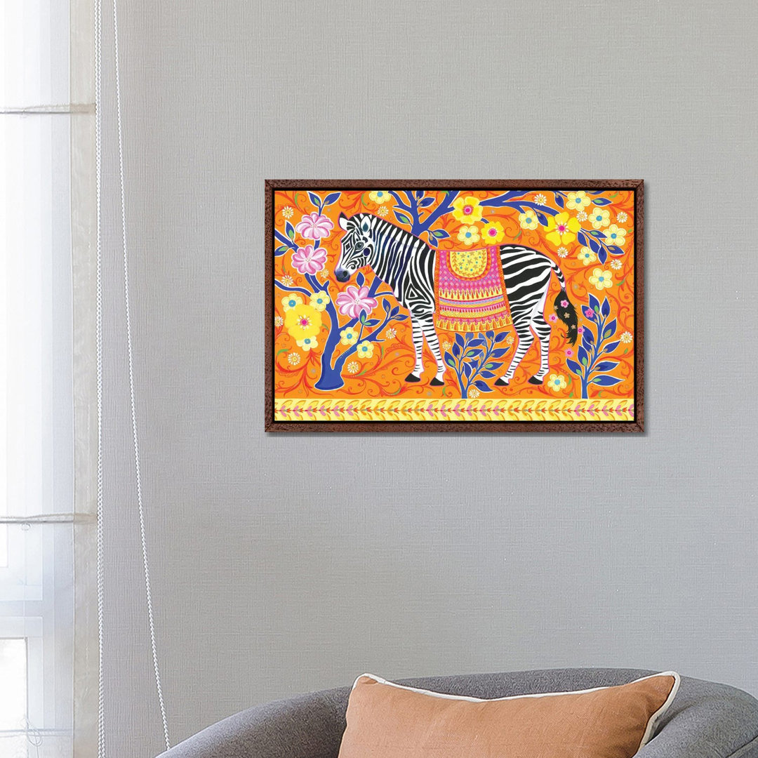 Das glamouröse Zebra von Isabelle Brent - Galerie-verpackte Leinwand Giclée auf Leinwand