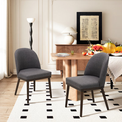 Wide Cushioned Solid Wood Dining Chairs