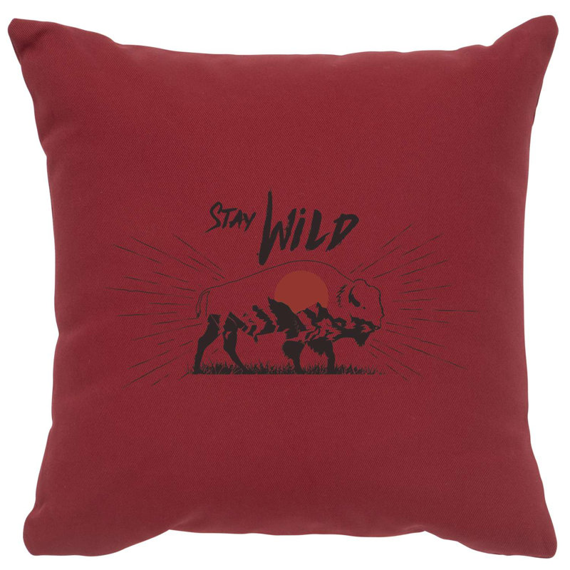 Wooded River Image Pillow - Stay Wild - Cotton Alabaster, Alabaster