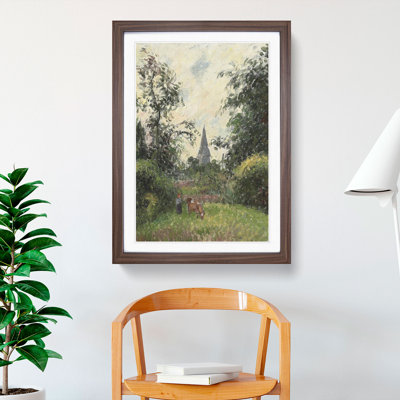 Steeple of Bazincourt by Camille Pissarro - Framed Print
