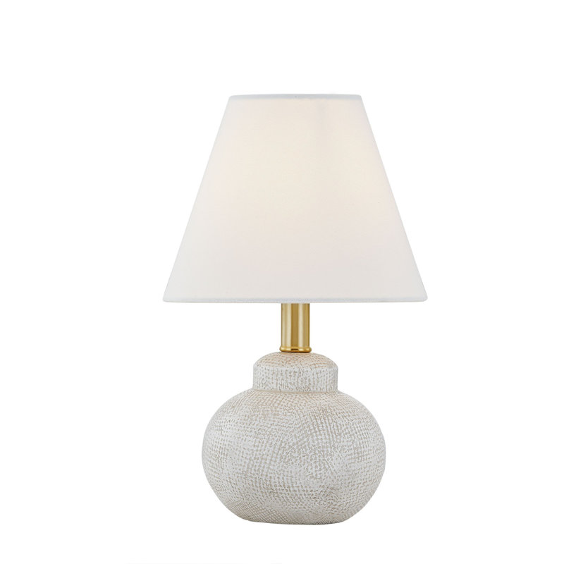 Lampe de table 13 po avec abat-jour en lin Ifeyinwa, blanc cassé / gris