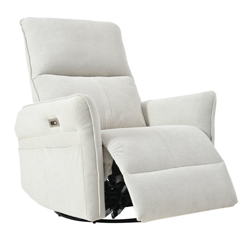 Aldo 270° Swivel Rocker Recliner with Adjustable Recline, Courant, Gris pâle 1